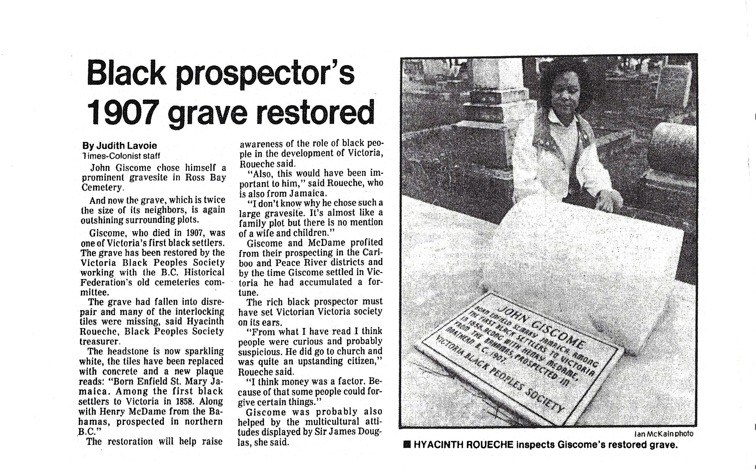 John Robert Giscome's Grave Restored